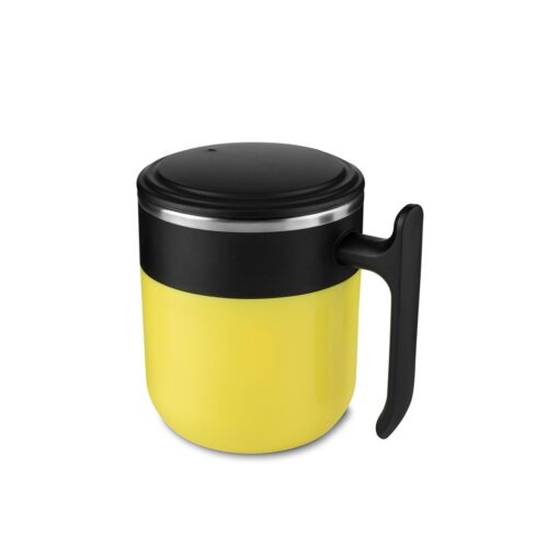 Caneca plástica 350 ml com inox parede dupla na parte interna.